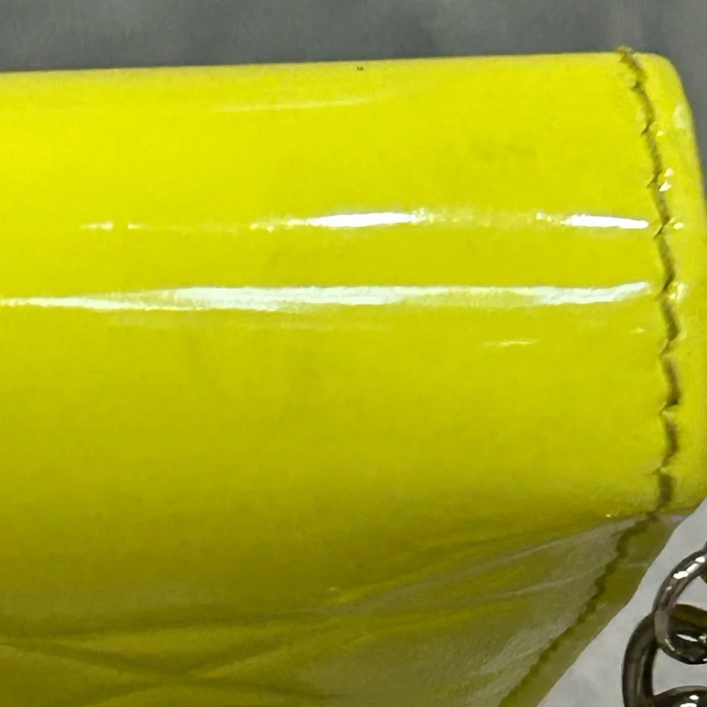Christian Dior Patent Leather Bright Yellow Wallet VGUC